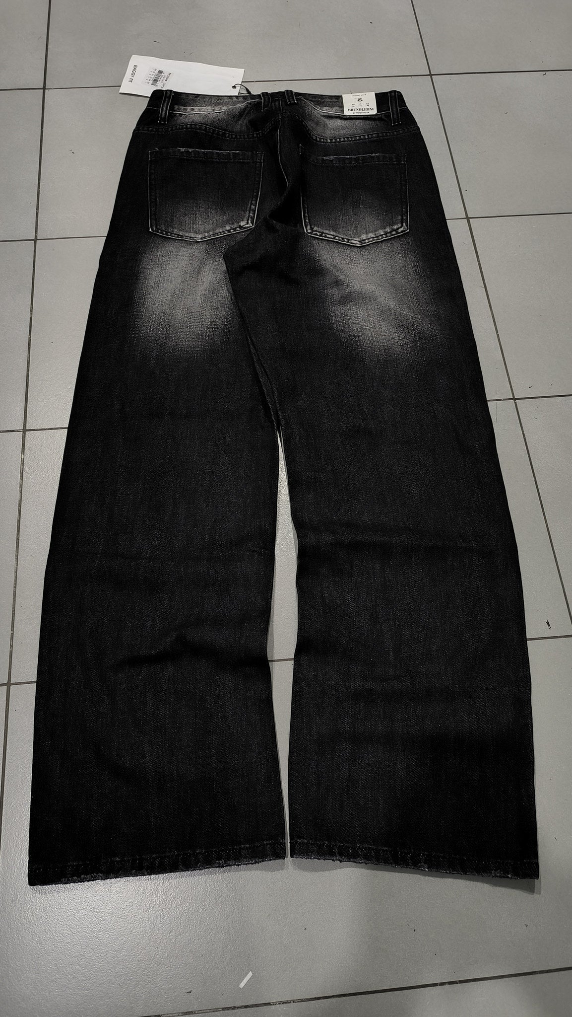 Jeans Brunoloni by Trendmaster Gamba Ampia Dritta Nero Vintage Y2K (30) — foto 3