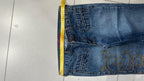 Jeans gamba larga XFN Jeans blu denim ricamo oro Vintage Y2K (S) — foto 8