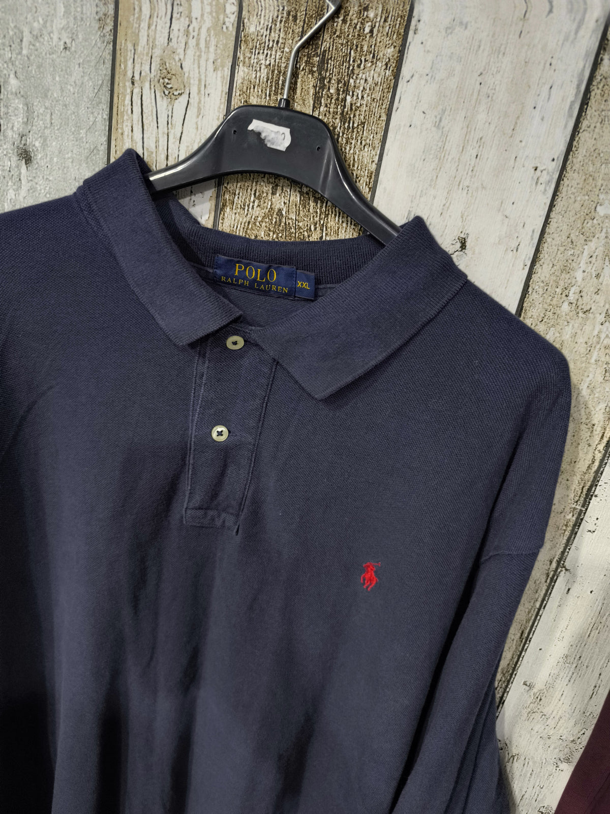 Polo con bottoni maniche lunghe Polo Ralph Lauren Blu Navy Vintage Y2K (XXL) — foto 4
