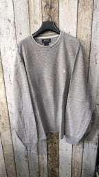 Felpa Girocollo Polo Ralph Lauren Rilievo Waffle Grigio Chiaro Melange Vintage Y2K — foto 3