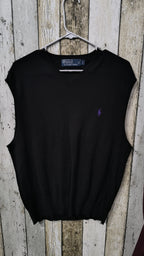 Gilet in maglia Polo by Ralph Lauren Scollo a V Logo viola Vintage Y2K (L) — foto 3