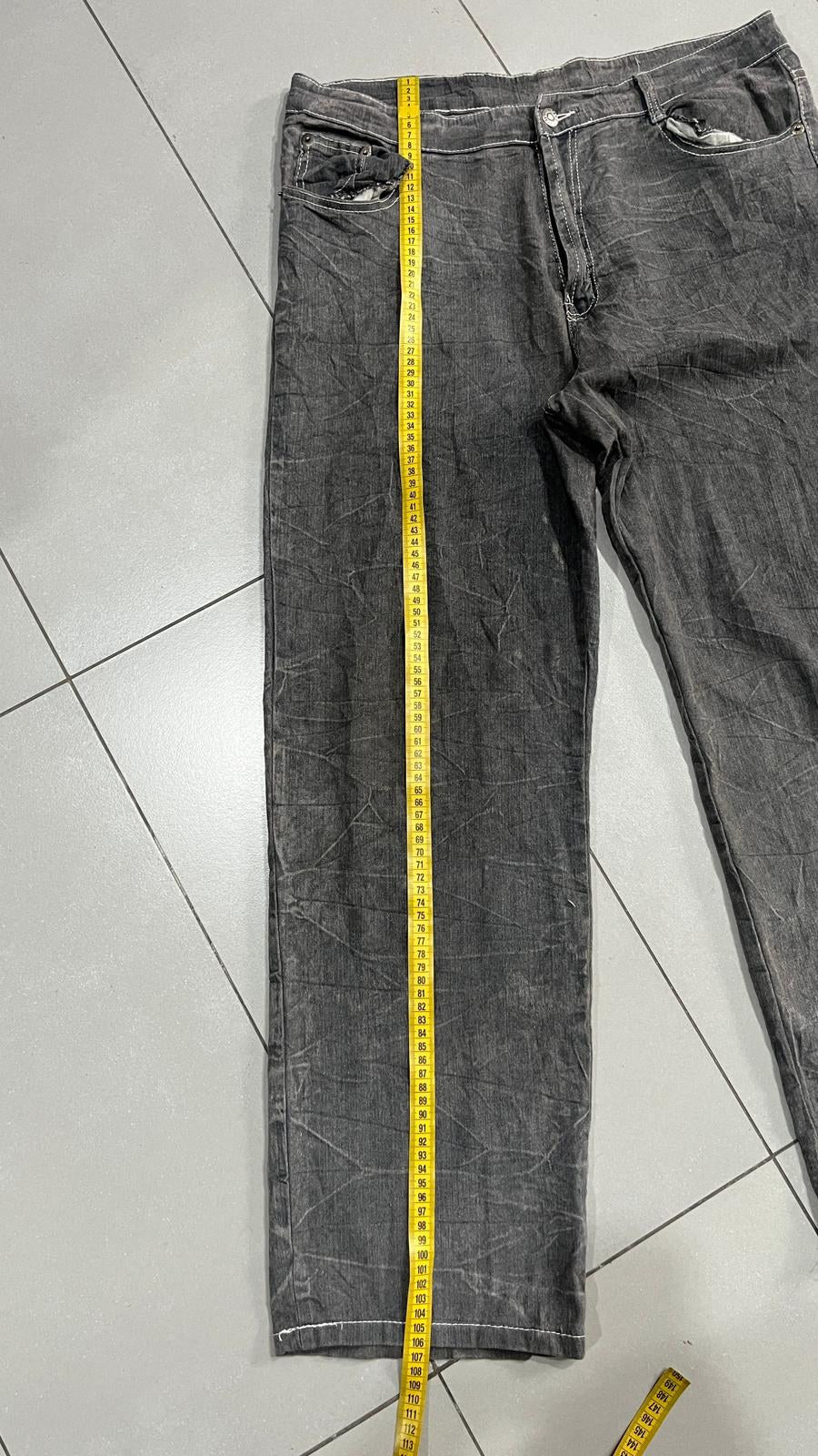 Jeans Grigio Scuro Ricamo Drago Vintage Y2K (41) — foto 8