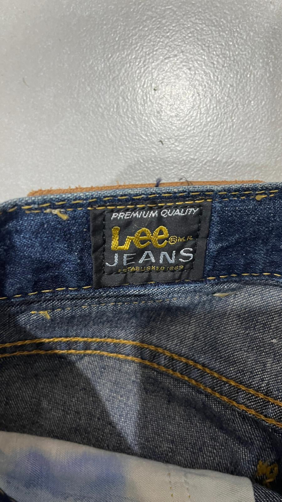 Jeans Lee Denim Cinque Tasche Blu Scuro Vintage Y2K (S) — foto 7