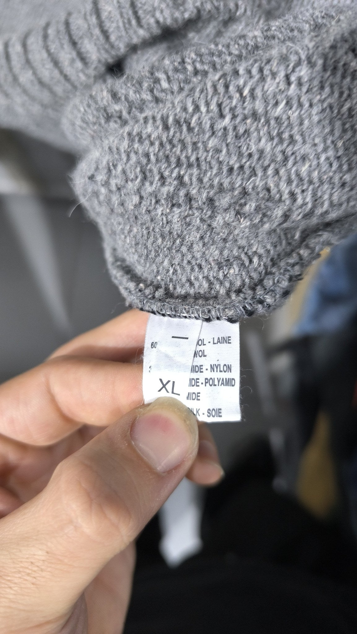 Maglione Quarter Zip Nero Grigio Rigato Vintage Y2K (XL) — foto 6