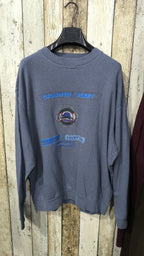 Felpa Les Copains Girocollo Blu Grigio Grafica Ricami Vintage Y2K (L) — foto 3