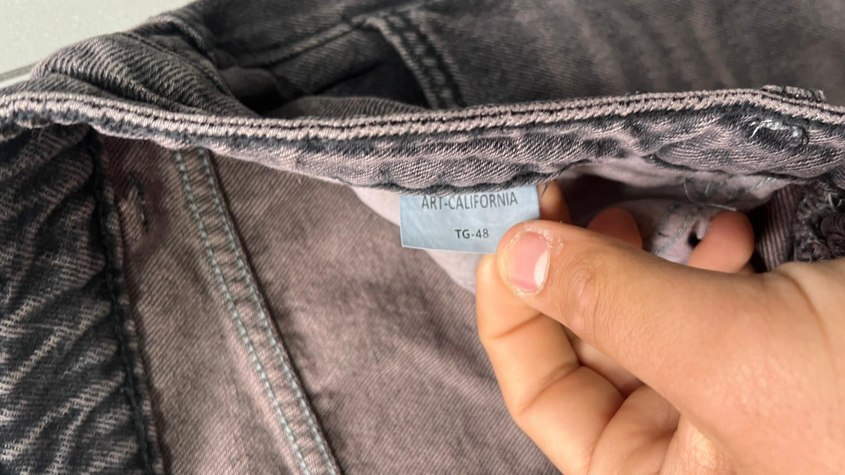 Jeans Art-California Grigio Antracite Slavato Vintage Y2K — foto 5