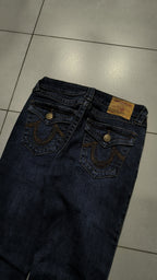 Jeans True Religion Gamba Leggermente Svasata Blu Scuro Vintage Y2K (26) — foto 5