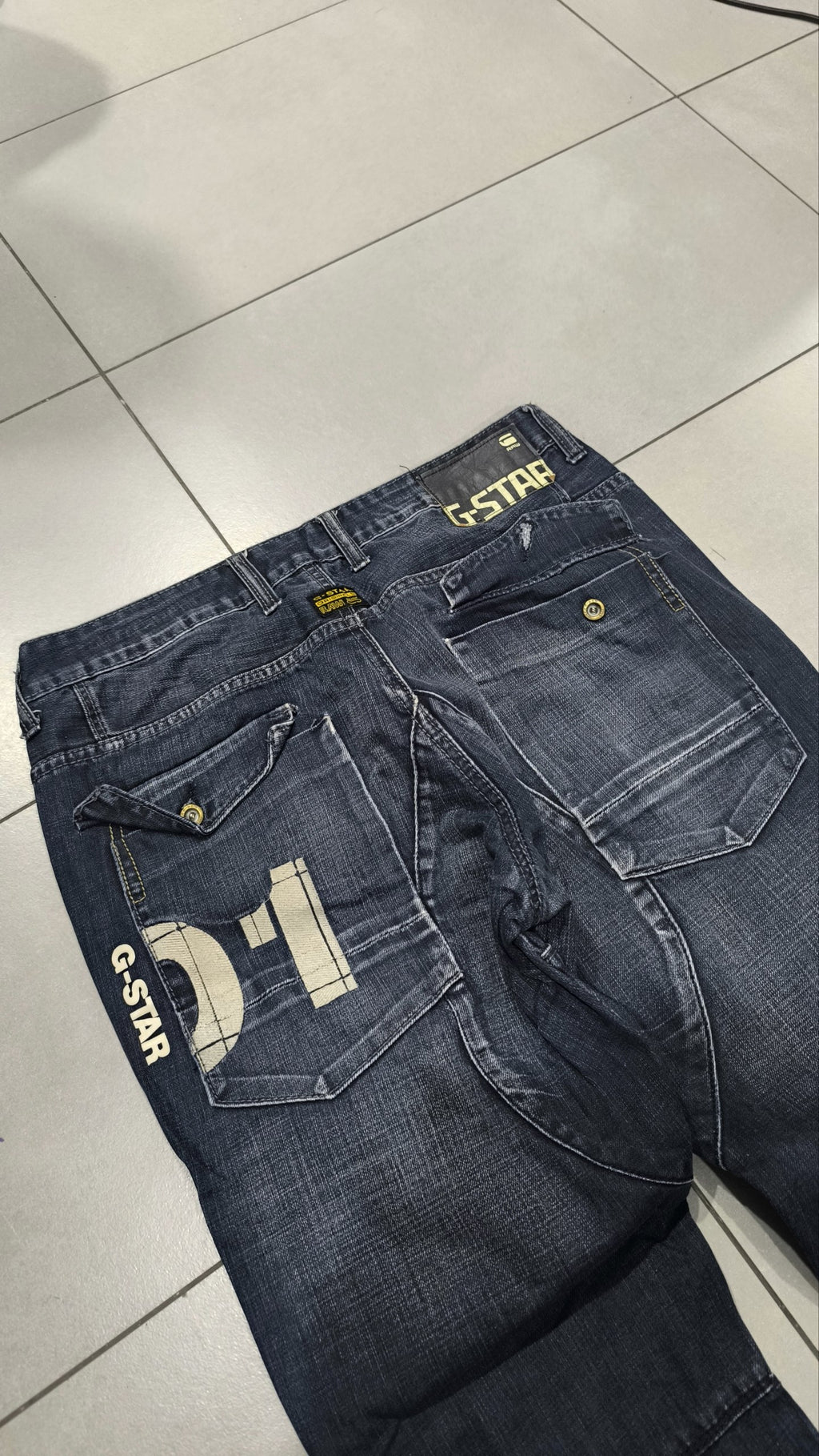 G-Star Jeans Cargo Denim Blu Scuro Vintage Y2K Uomo — foto 4