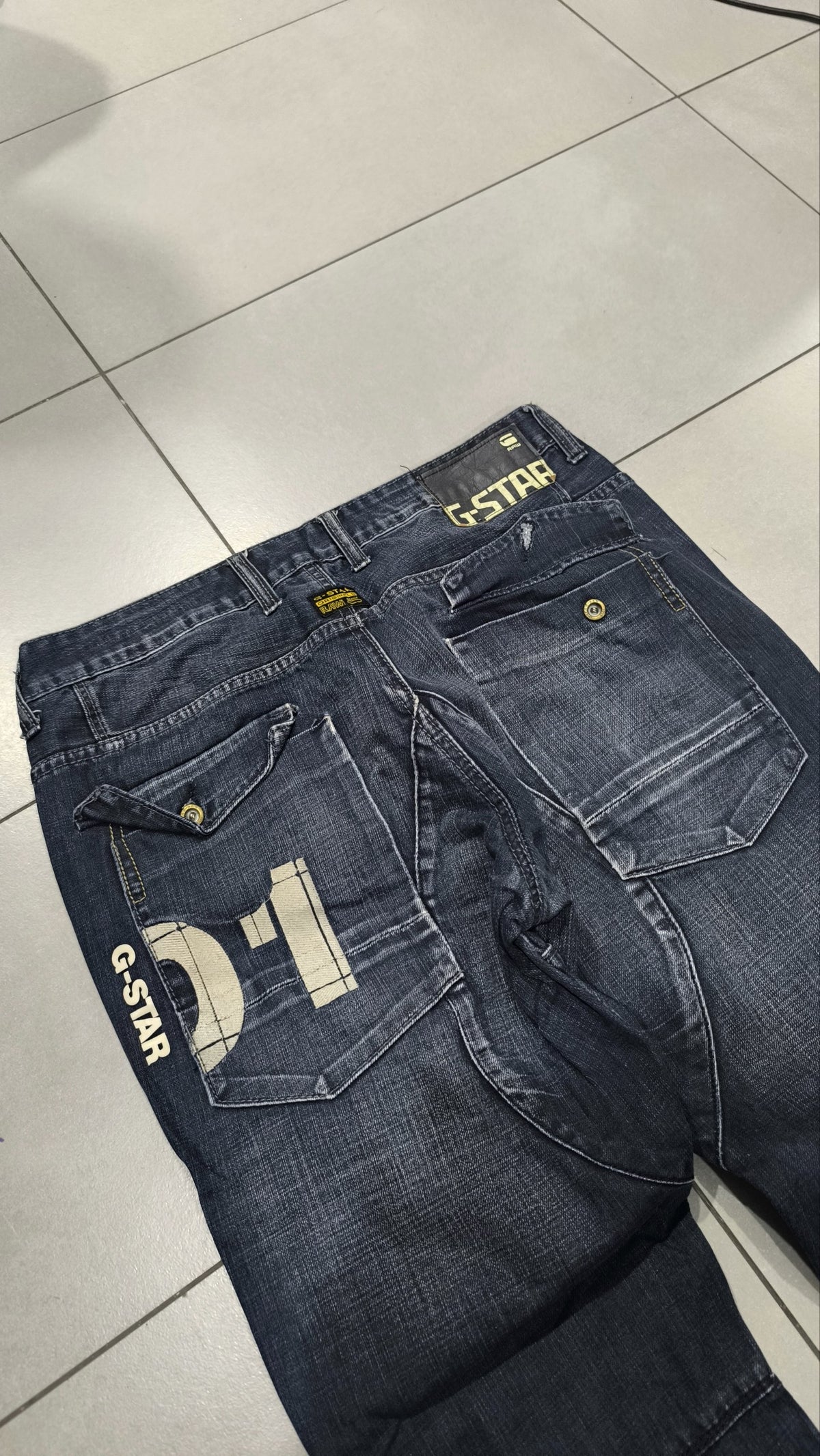 G-Star Jeans Cargo Denim Blu Scuro Vintage Y2K Uomo — foto 4