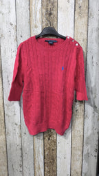 Maglia lunga Ralph Lauren a trecce rosa fucsia Vintage Y2K (M) — foto 3