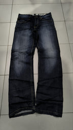 Jeans gamba larga Gas Jeans blu denim scuro schiariture Vintage Y2K donna (S) — foto 5
