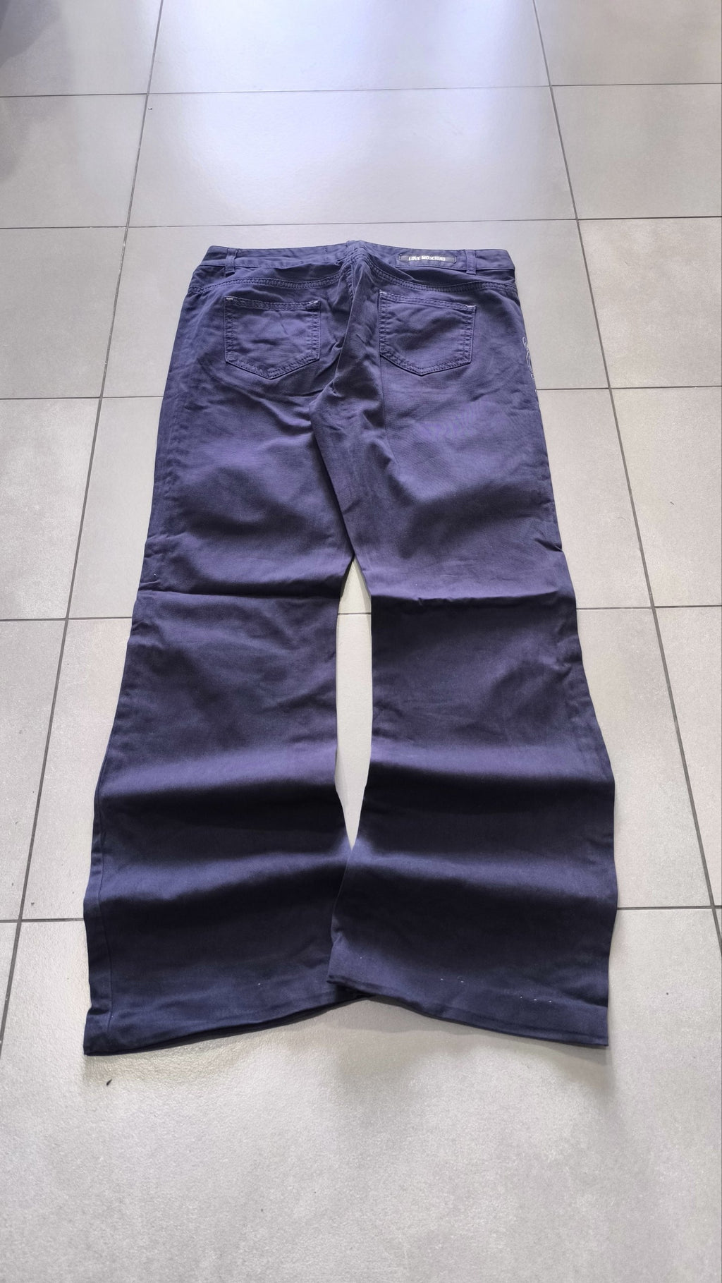 Love Moschino Pantaloni Blu Scuro Ricamo Love Vintage Y2K (29) — foto 3