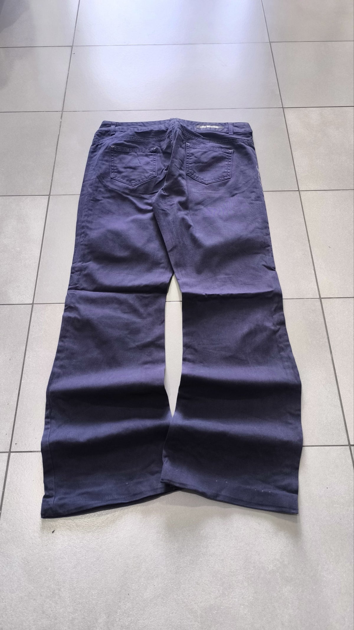 Love Moschino Pantaloni Blu Scuro Ricamo Love Vintage Y2K (29) — foto 3