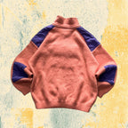 Pile 1/4 Zip Vintage Rosa / Viola - Doppio Tessuto Pile e Tecnico - Boxy Oversize Fit (XXL)
