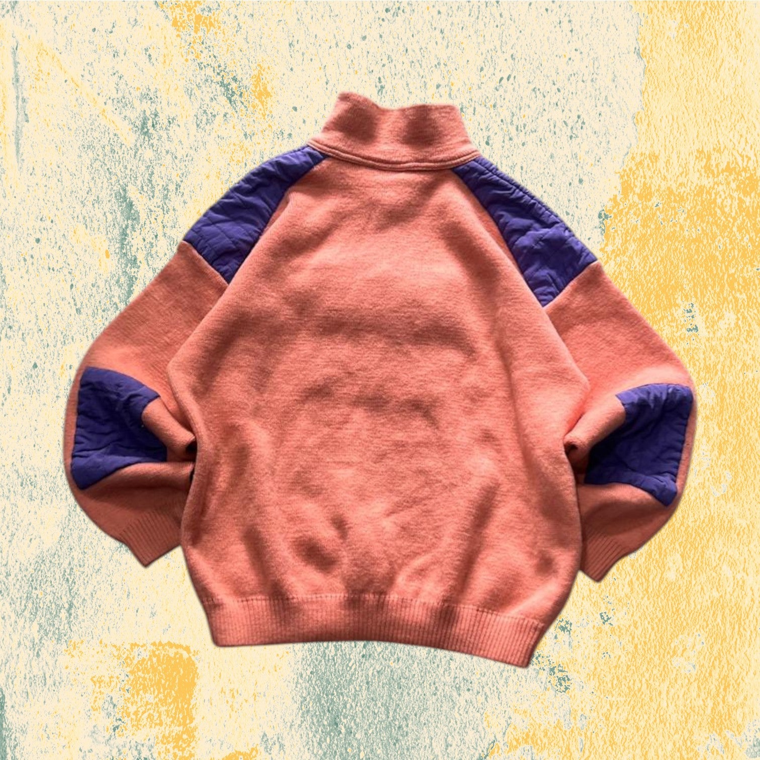 Pile 1/4 Zip Vintage Rosa / Viola - Doppio Tessuto Pile e Tecnico - Boxy Oversize Fit (XXL)