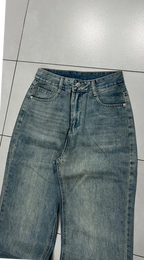 Denim Jeans Baggy Fit Embroidered "V" Blu wash (XS)