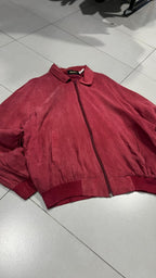 Giacca bomber Most Wollin Zip Collo a camicia Bordeaux Vintage Y2K (M) — foto 3