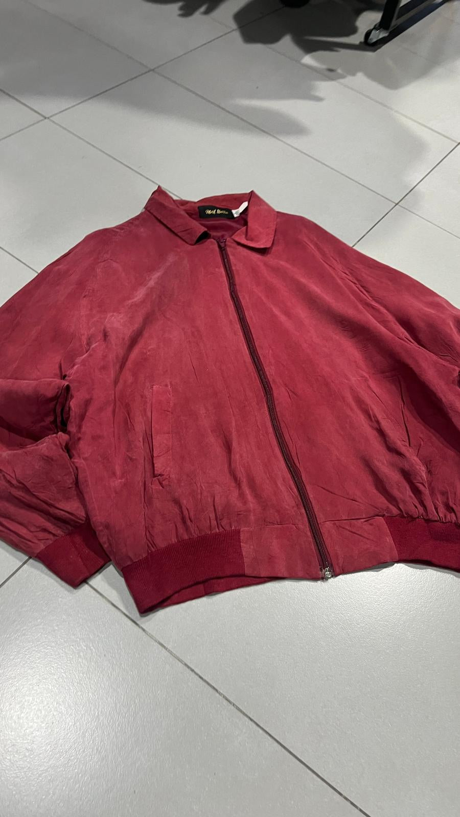 Giacca bomber Most Wollin Zip Collo a camicia Bordeaux Vintage Y2K (M) — foto 3
