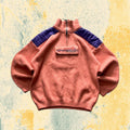 Pile 1/4 Zip Vintage Rosa / Viola - Doppio Tessuto Pile e Tecnico - Boxy Oversize Fit (XXL)