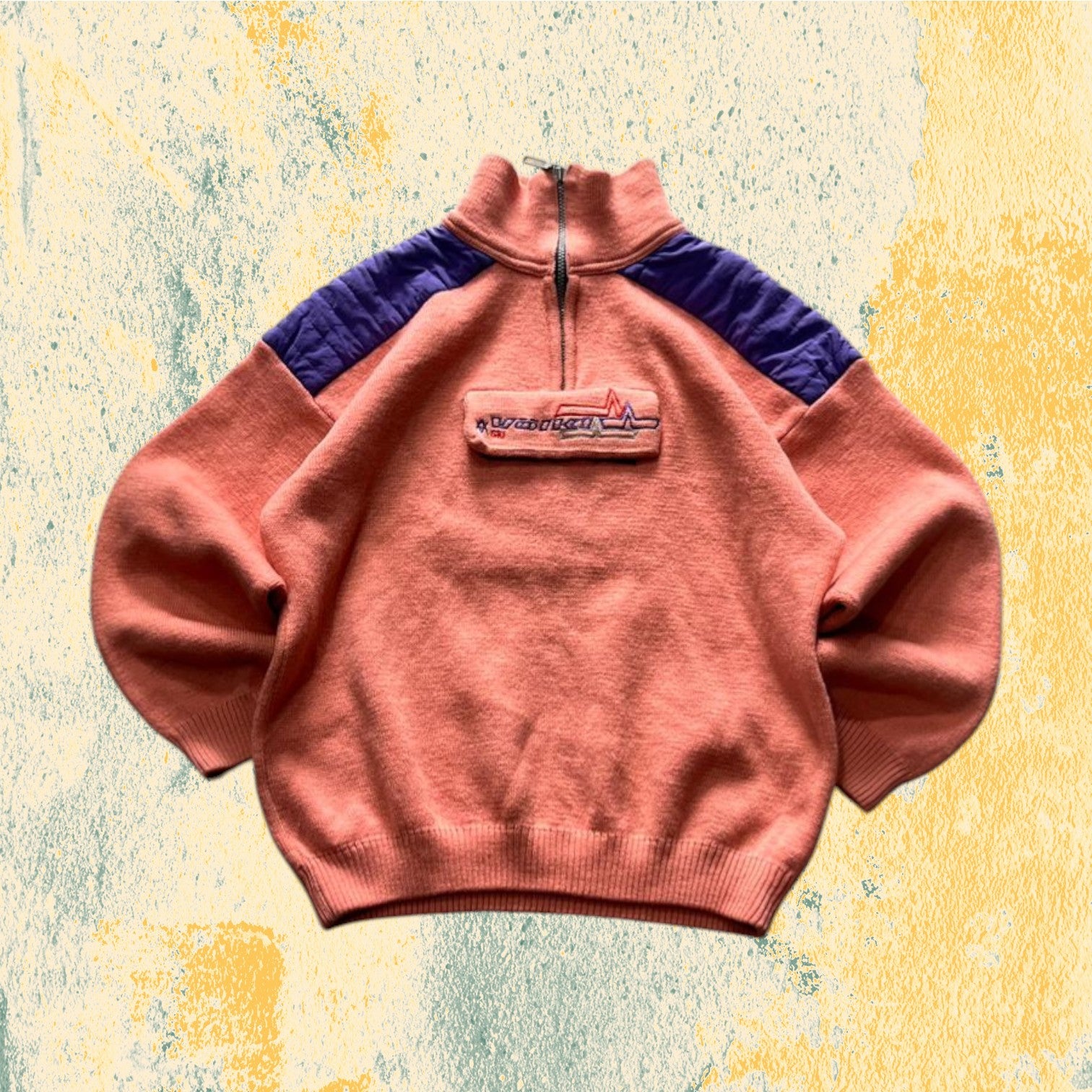Pile 1/4 Zip Vintage Rosa / Viola - Doppio Tessuto Pile e Tecnico - Boxy Oversize Fit (XXL)