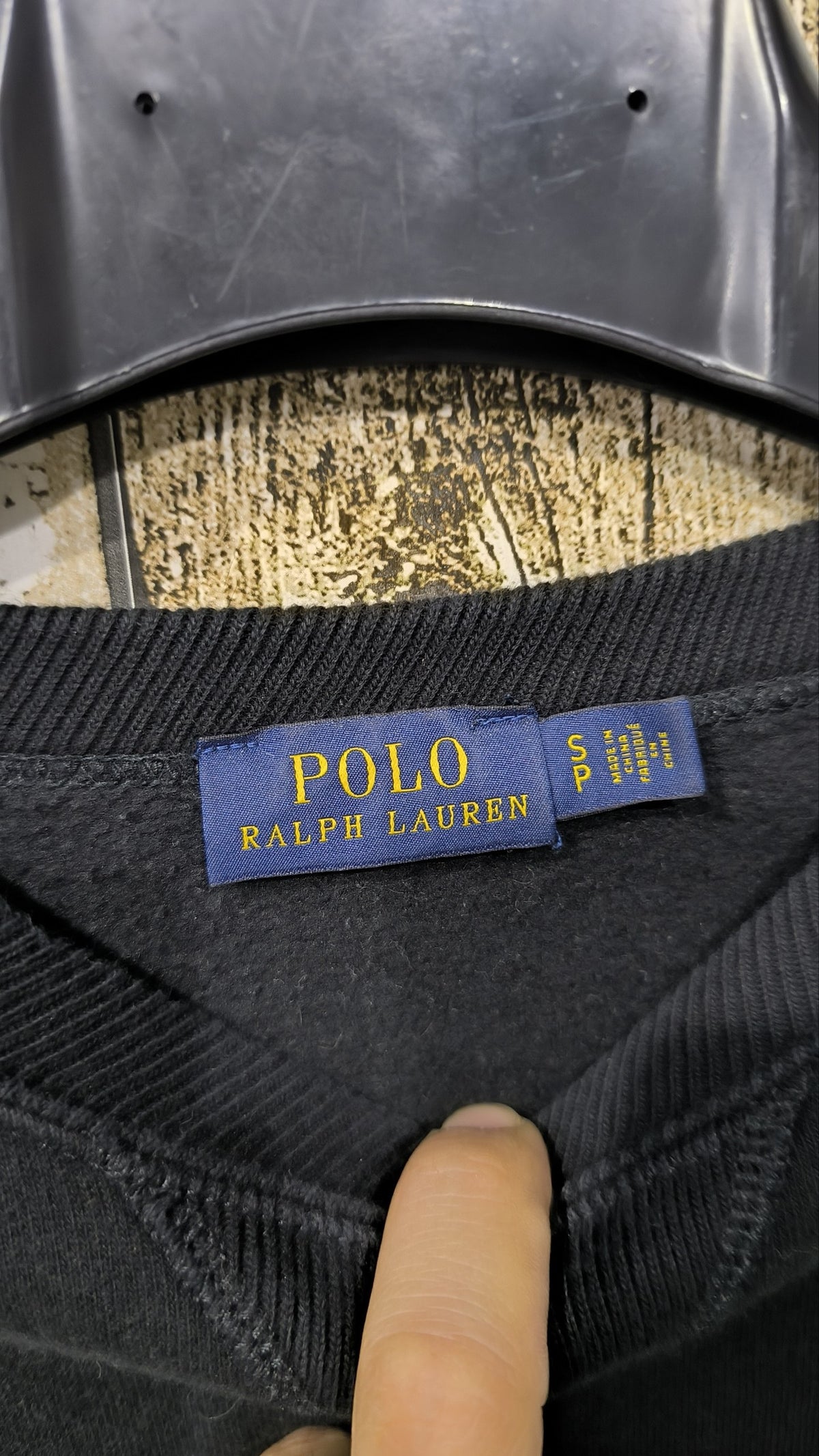 Felpa girocollo Polo Ralph Lauren Nera Ricamo tono su tono Vintage Y2K (S) — foto 5