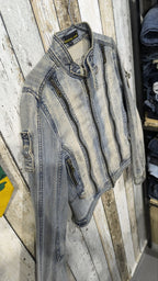 Giacca denim Farfal Lina Ricamo DIVA Blu slavato Vintage Y2K Donna (L) — foto 4