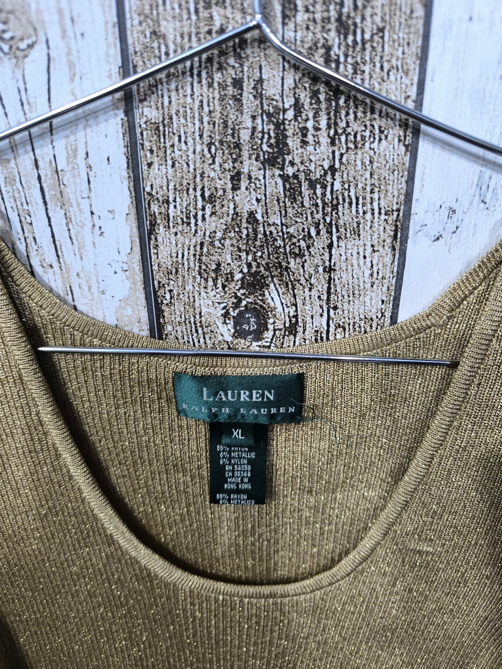 Canotta in maglia Lauren Ralph Lauren Oro antico Vintage Y2K (XL) — foto 4