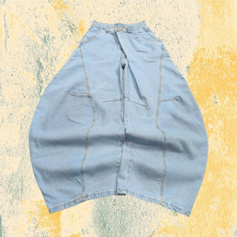 Baggy Jeans Super Balloon Fit - Light Blue Denim Da Donna