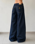 Denim Jeans Baggy Fit Blue Gold Botton Vintage Y2K