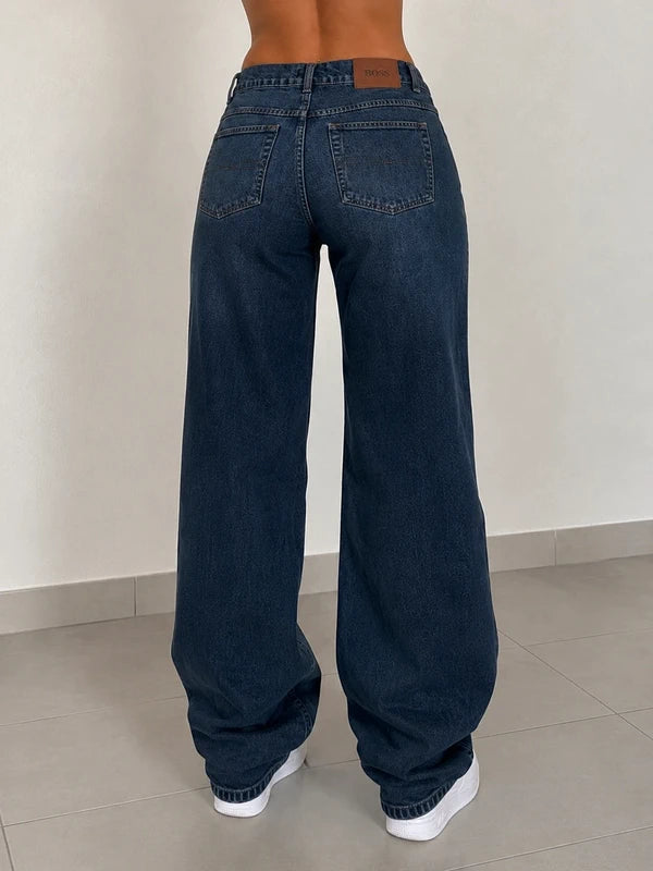 Denim Jeans Hugo Boss Dark Black Baggy Fit (S) Vintage Y2K