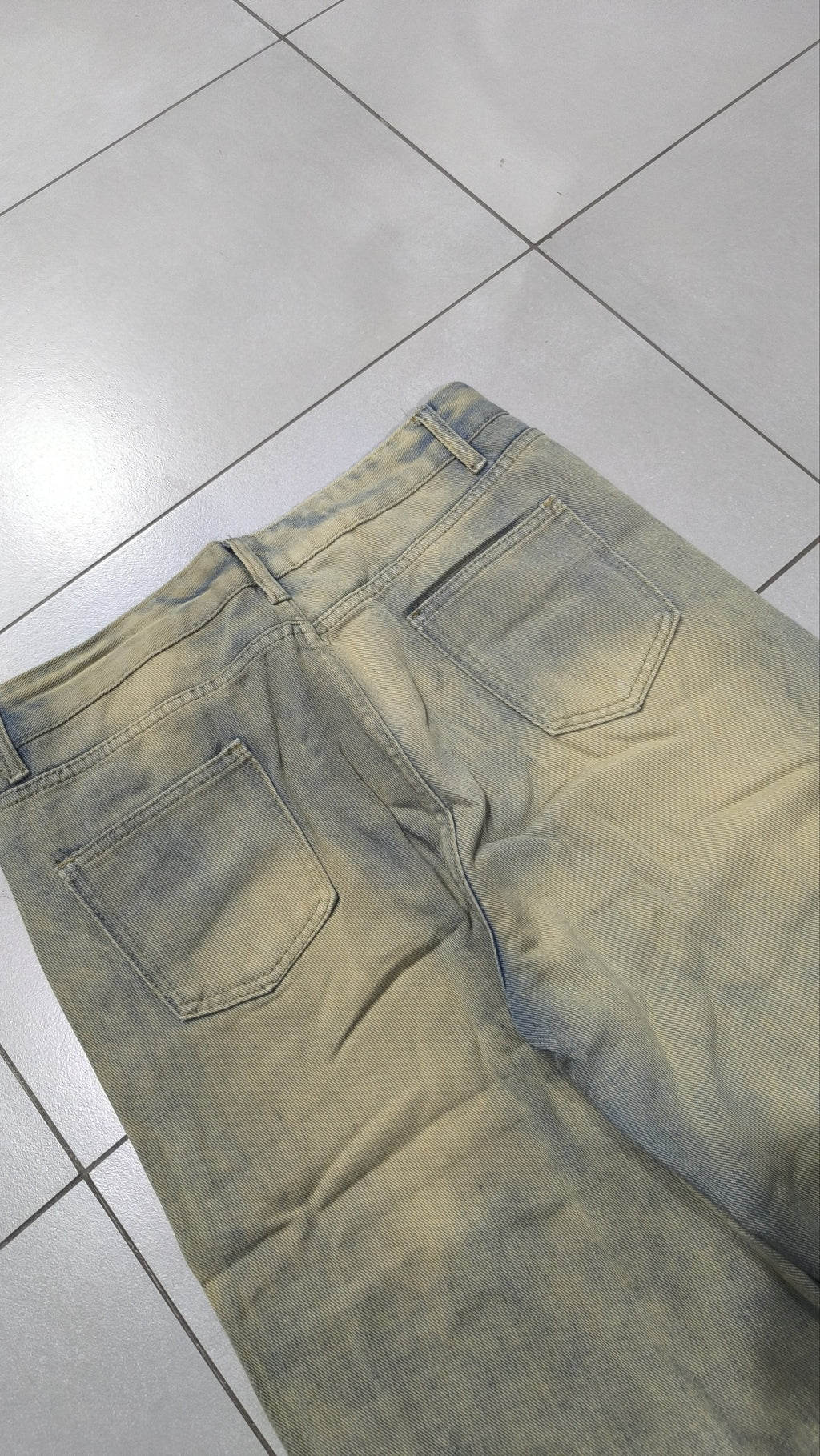 Jeans Gamba ampia Grigio-beige slavato Vintage Y2K (L) — foto 4
