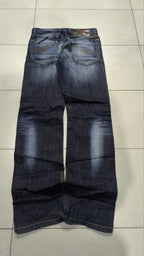 Jeans gamba larga Gas Jeans blu denim scuro schiariture Vintage Y2K donna (S) — foto 3