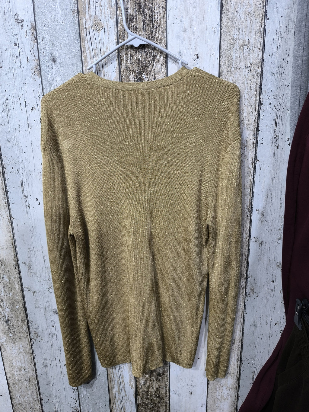 Cardigan Lauren Ralph Lauren Oro Bronzo Metallizzato Vintage Y2K (XL) — foto 6