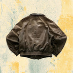 Giubbino In Vera Pelle Bomber - Y2K Aviatore Boxy Fit Oversize (L)