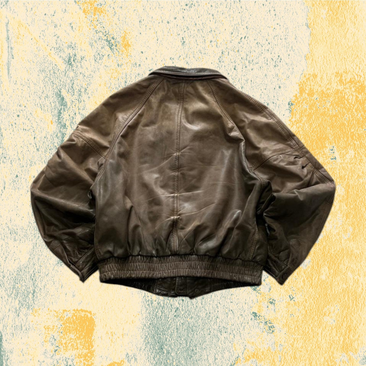 Giubbino In Vera Pelle Bomber - Y2K Aviatore Boxy Fit Oversize (L)