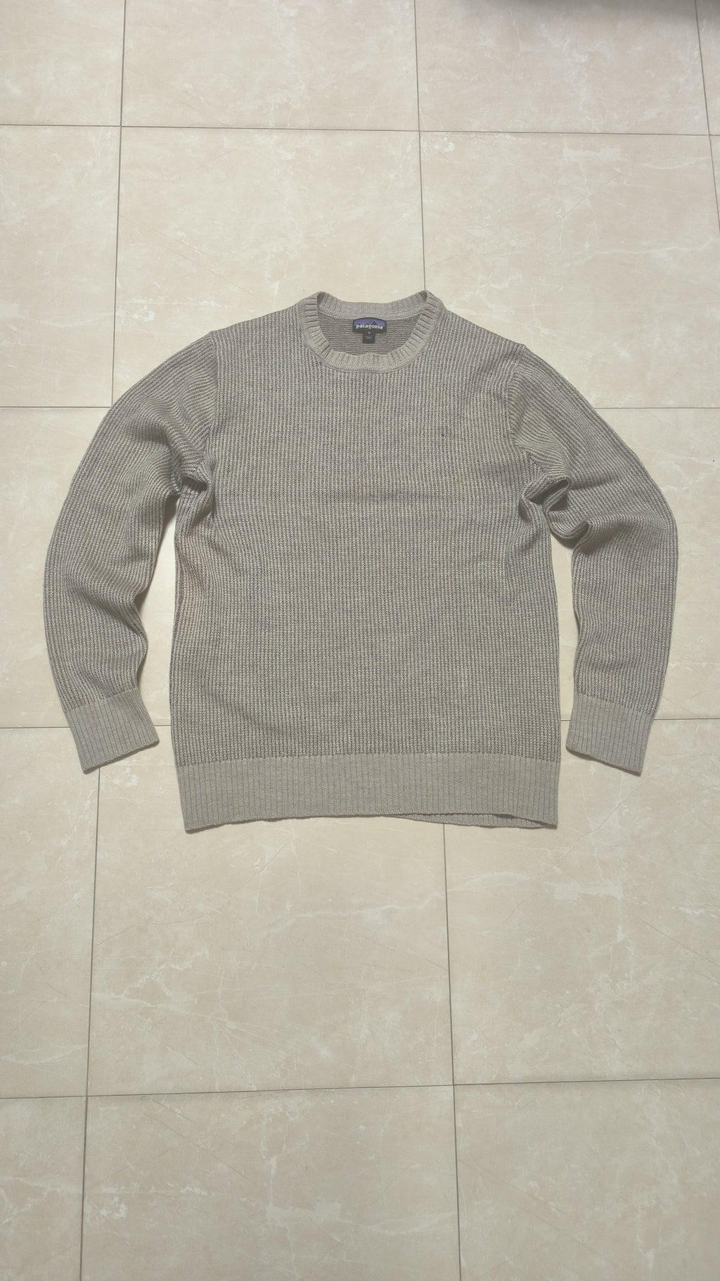 Maglione Patagonia girocollo a coste grigio tortora mélange Vintage Y2K (M) — foto 3