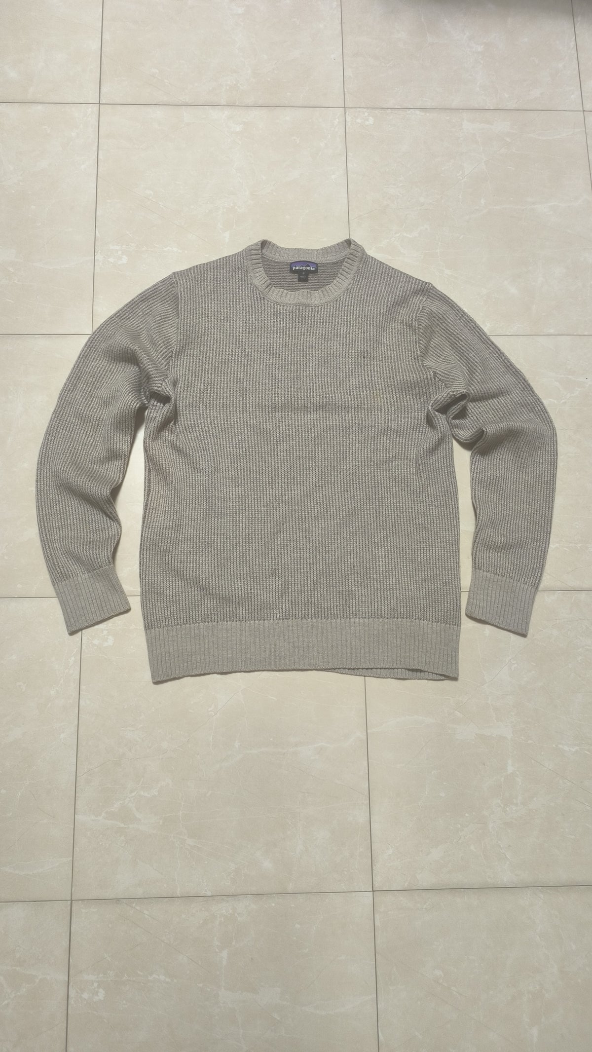 Maglione Patagonia girocollo a coste grigio tortora mélange Vintage Y2K (M) — foto 3