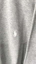 Felpa Girocollo Polo Ralph Lauren Rilievo Waffle Grigio Chiaro Melange Vintage Y2K — foto 5