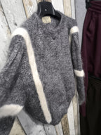 Cardigan Valentino Bande Bianche Grigio Mélange Vintage Y2K (S) — foto 4