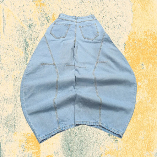 Baggy Jeans Super Balloon Fit - Light Blue Denim Da Donna