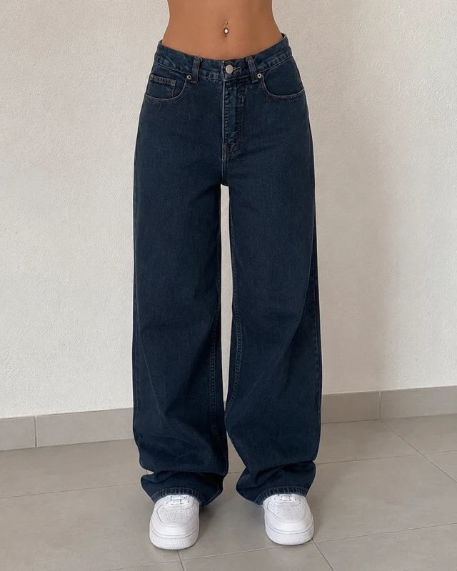 Denim Jeans Hugo Boss Dark Black Baggy Fit (S) Vintage Y2K