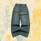Denim Jeans Baggy Fit Embroidered "V" Blu wash (XS)