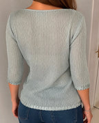 Maglia Missoni donna traforata lurex M/L verde acqua