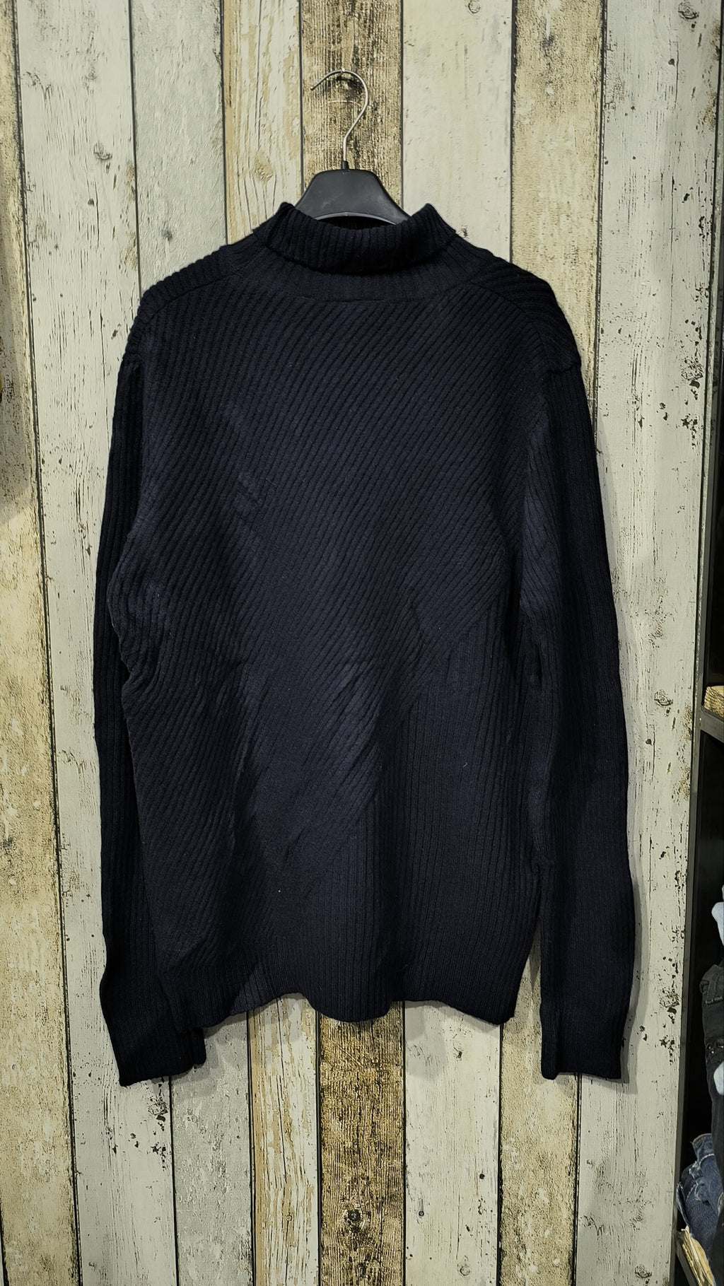 Maglione Lacoste a coste collo alto blu scuro logo ricamato Vintage Y2K — foto 5