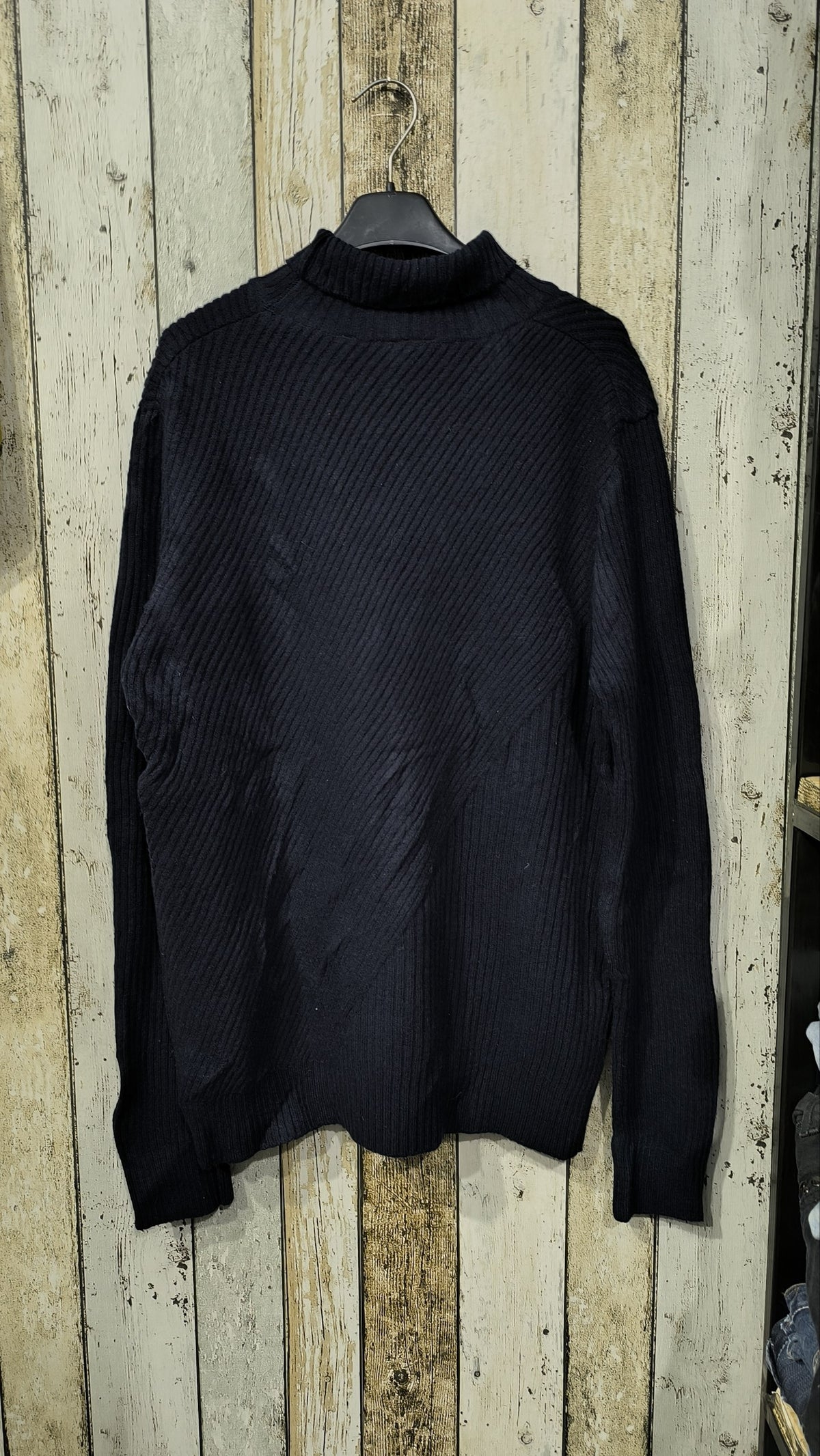 Maglione Lacoste a coste collo alto blu scuro logo ricamato Vintage Y2K — foto 5
