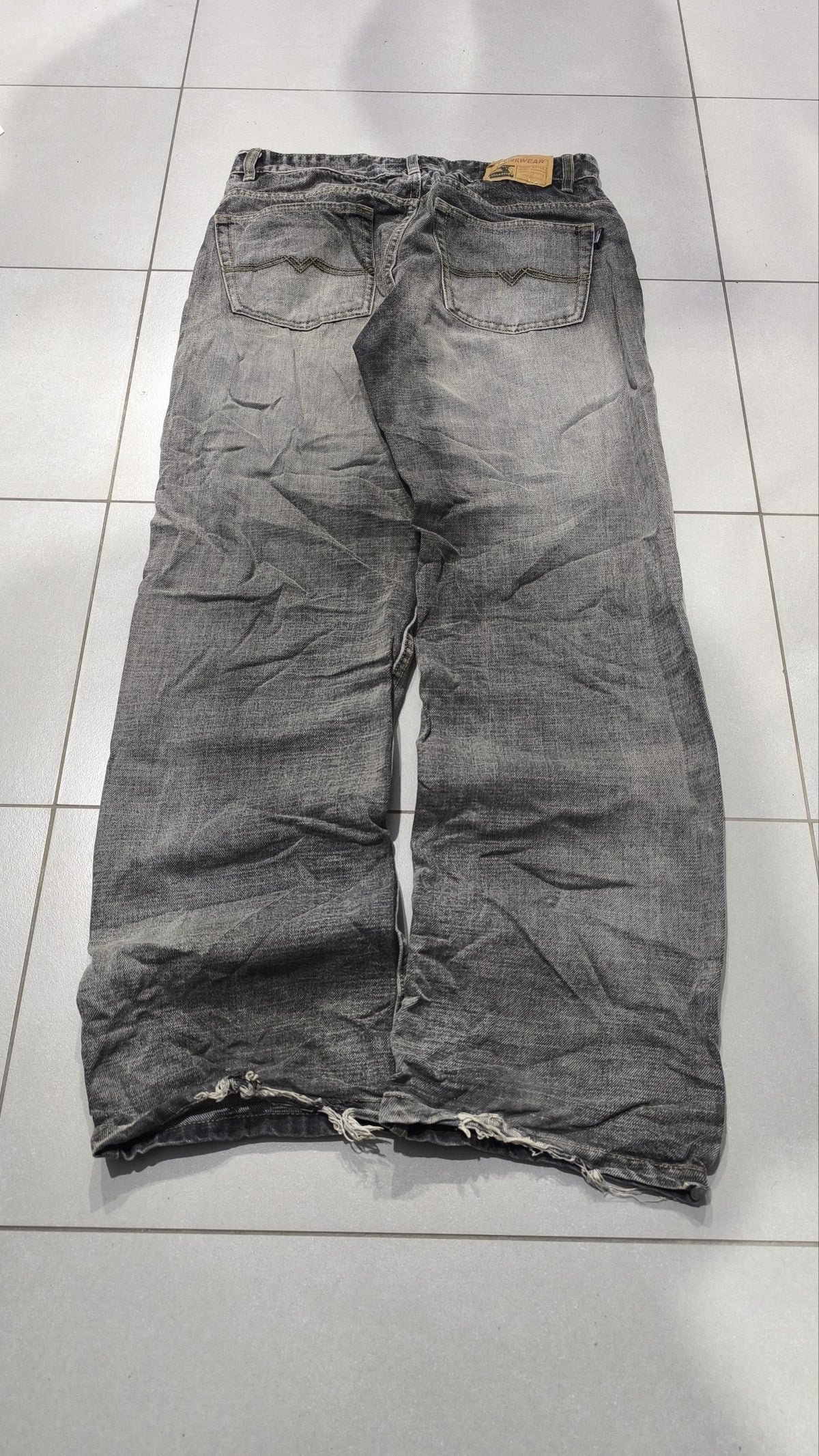 Jeans Gamba Ampia Grigio Slavato Vintage Y2K Uomo (M) — foto 3