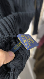 Maglione Polo Ralph Lauren Scollo a V Nero Trecce Logo Viola Vintage Y2K (XS) — foto 7