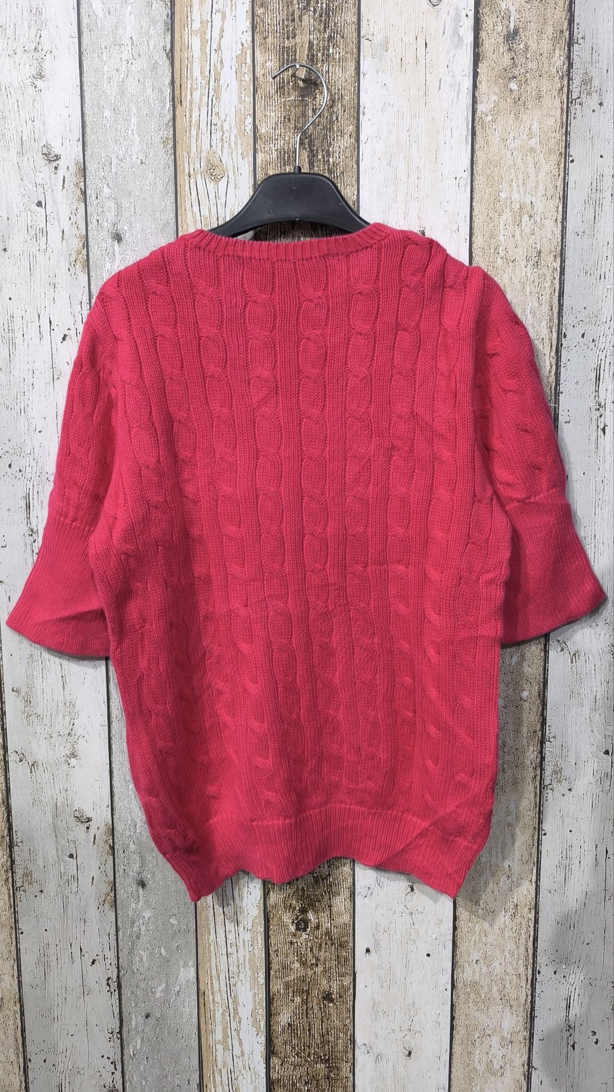 Maglia lunga Ralph Lauren a trecce rosa fucsia Vintage Y2K (M) — foto 5