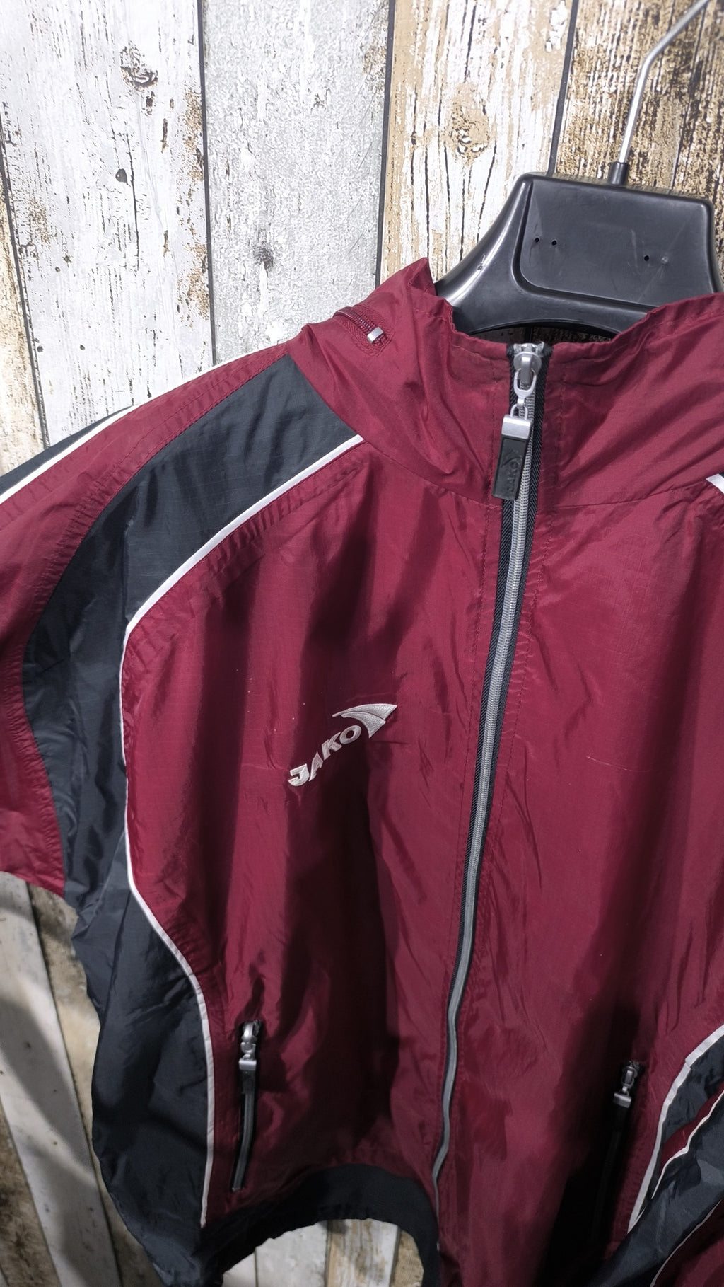Track Jacket JAKO Full Zip Bordeaux Nero Bianco Vintage Y2K (L) — foto 4
