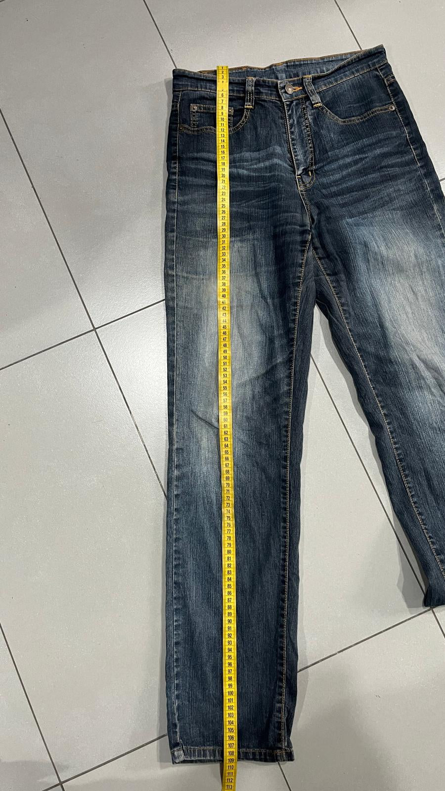 Jeans Blu Denim Scolorito Vintage Y2K (S) — foto 3